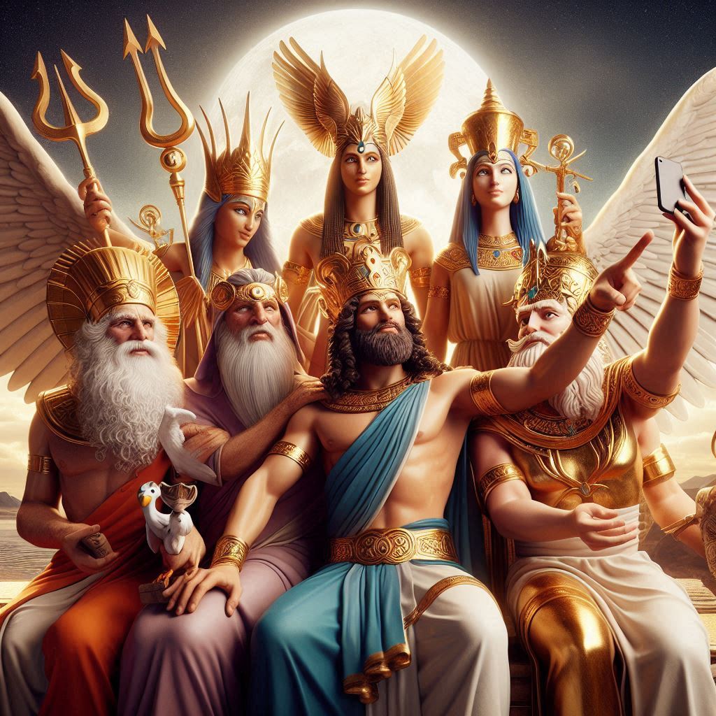 Zoroaster, Penyederhanaan Agama Horus Ra Isis Apollo El Zeus Venus Marduk Taking A Selfie Together